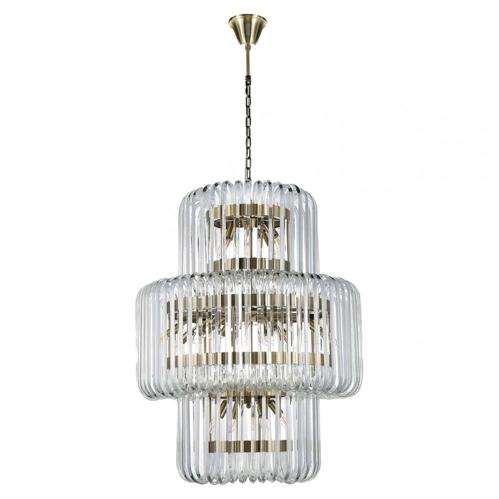 Chenna Chandelier Iron Frame & Cascading Glass Rods by Richmond Interiors