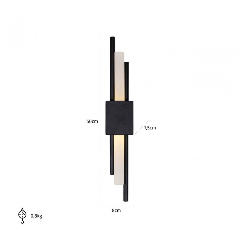 Mylas Black LED Wall Light with White Shade by Richmond Interiors