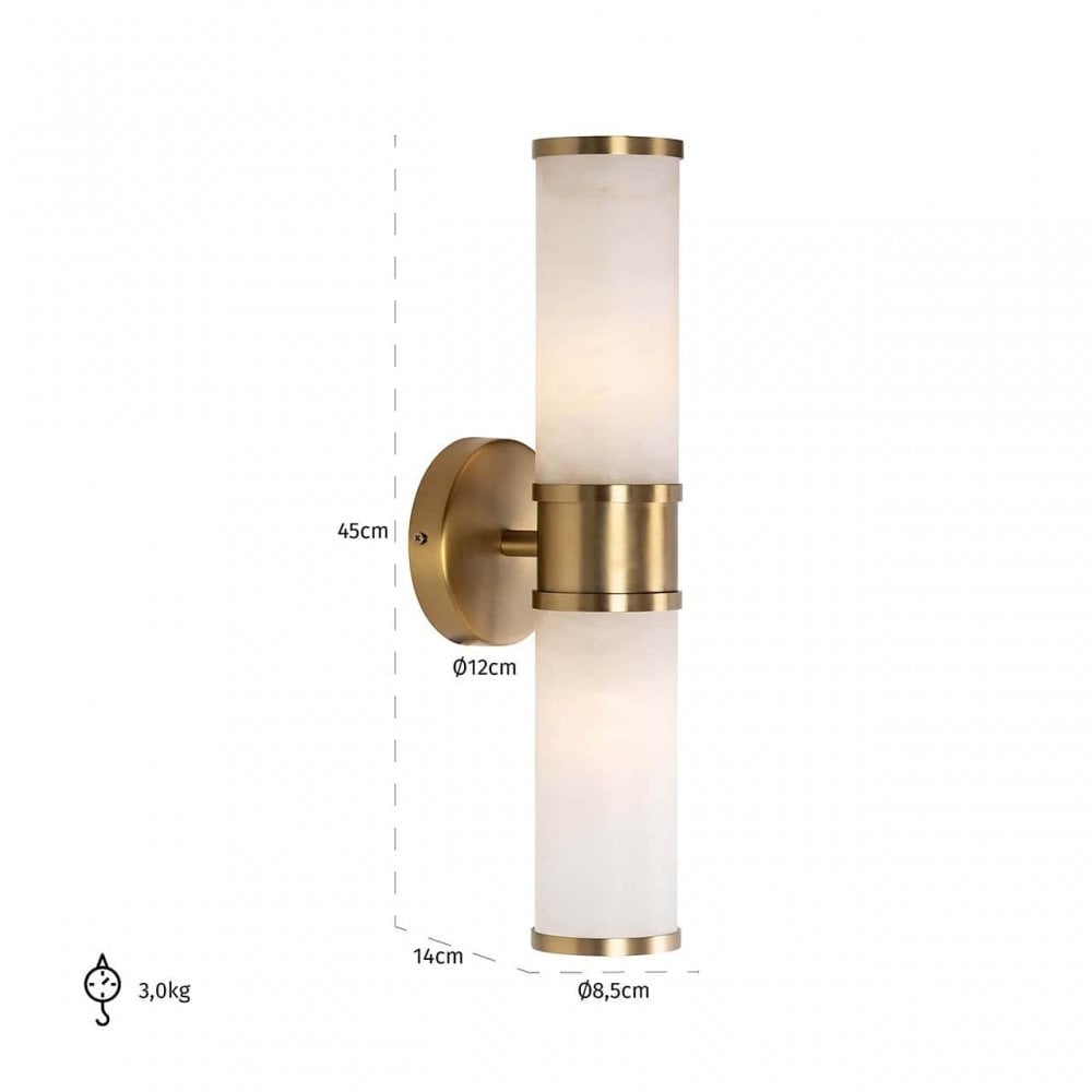 Charlize Gold Wall Light with Faux Marble Shade by Richmond Interiors