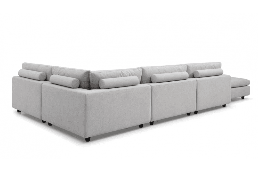 Blanco 5 Piece Avery Velour Cream Modular Sofa by Tommy Franks