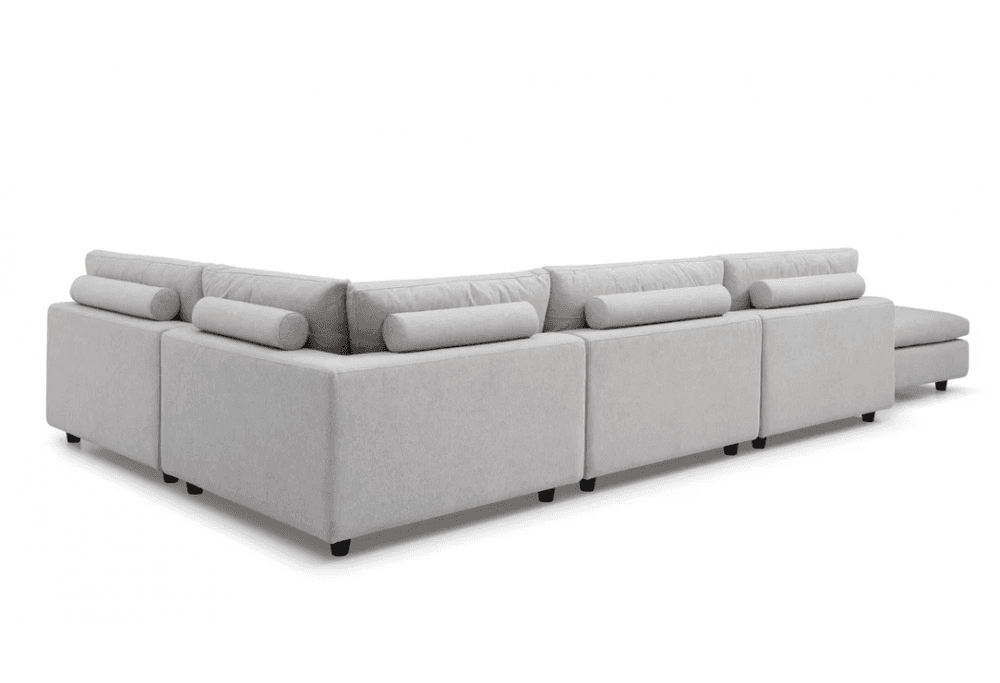 Blanco 5 Piece Avery Velour Cream Modular Sofa by Tommy Franks