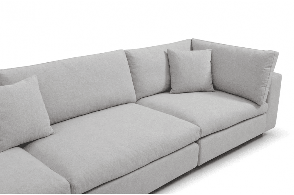 Blanco 5 Piece Avery Velour Cream Modular Sofa by Tommy Franks