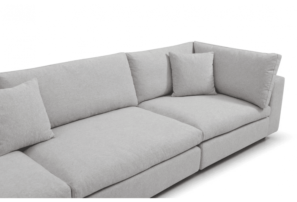 Blanco 5 Piece Avery Velour Cream Modular Sofa by Tommy Franks