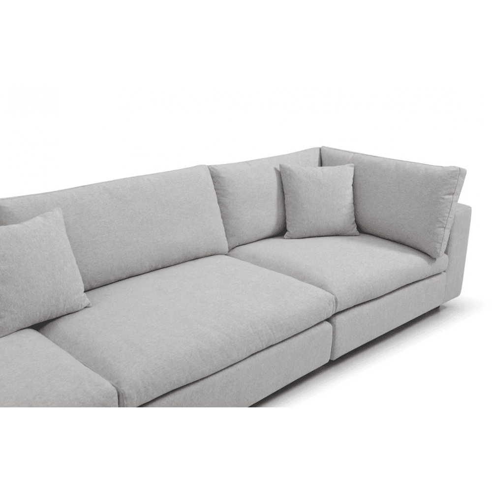 Blanco 5 Piece Avery Velour Cream Modular Sofa by Tommy Franks