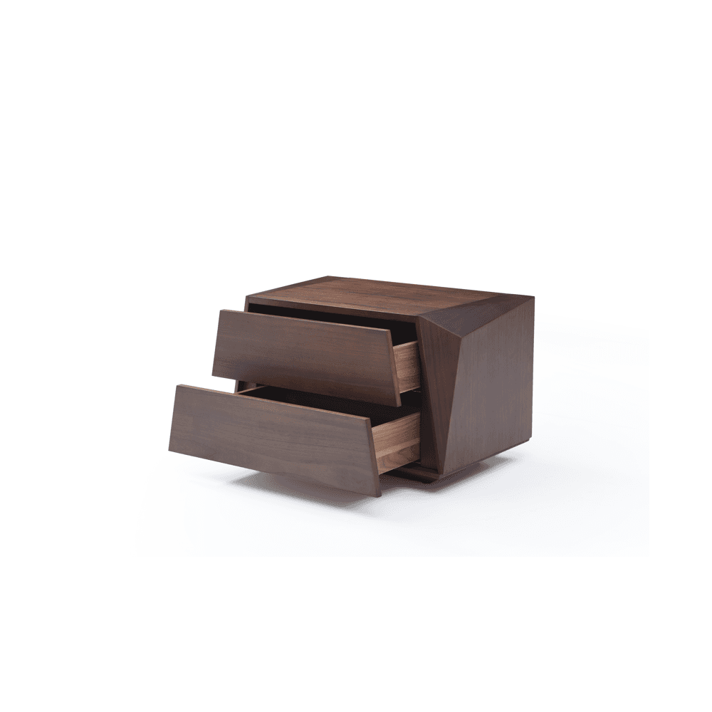 Madon Walnut Wide Bedside Table by Tommy Franks