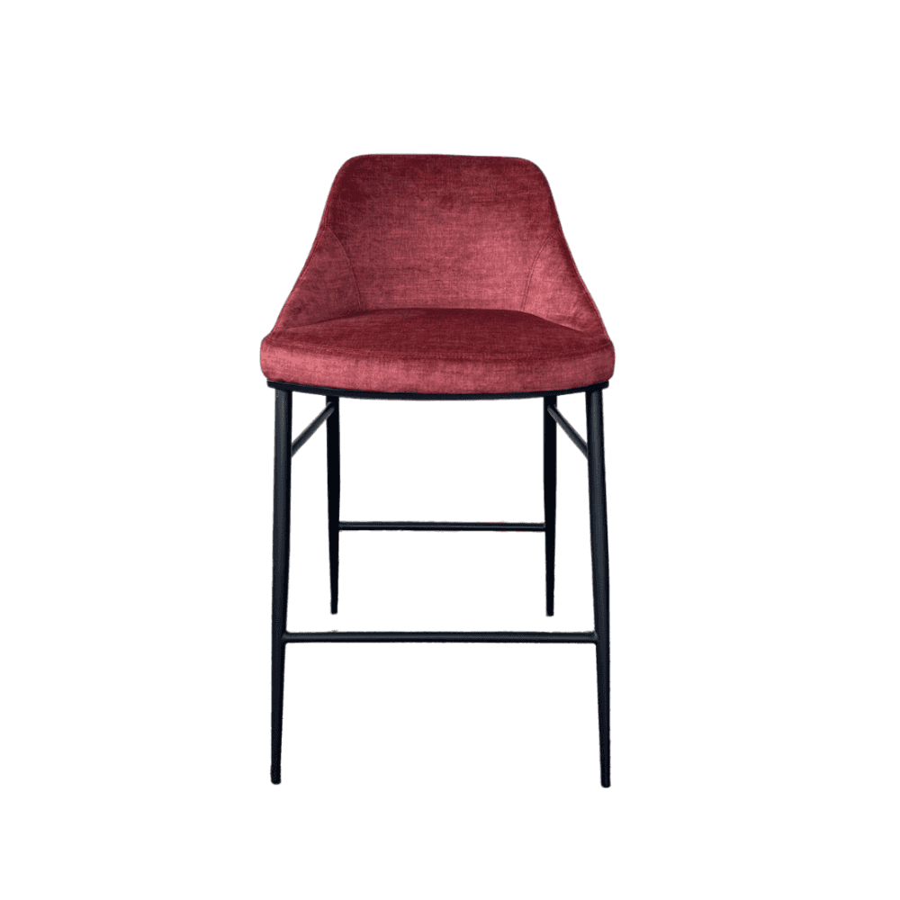 Vai Bella Velour Coral Barstool by Tommy Franks