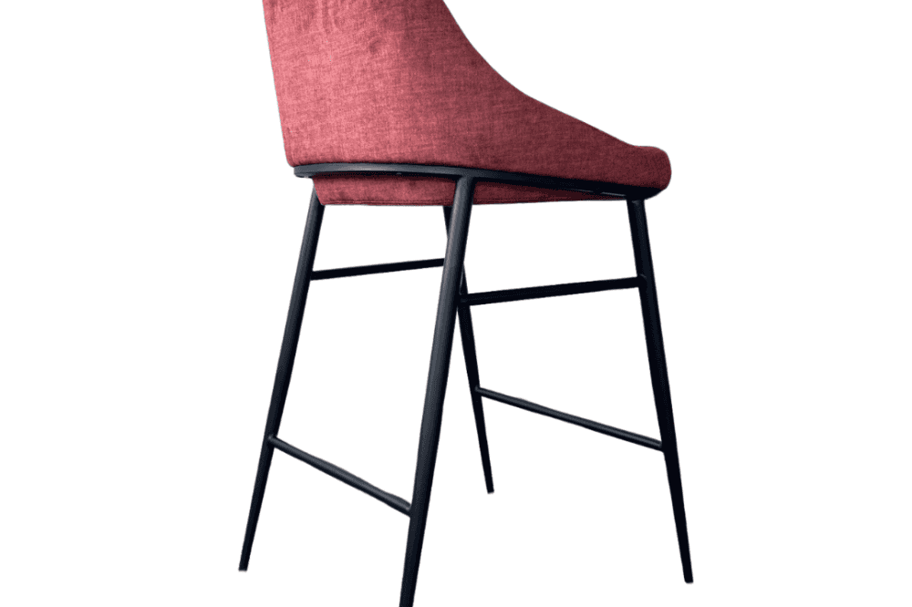 Vai Bella Velour Coral Barstool by Tommy Franks