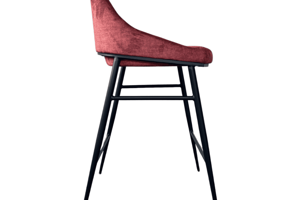 Vai Bella Velour Coral Barstool by Tommy Franks