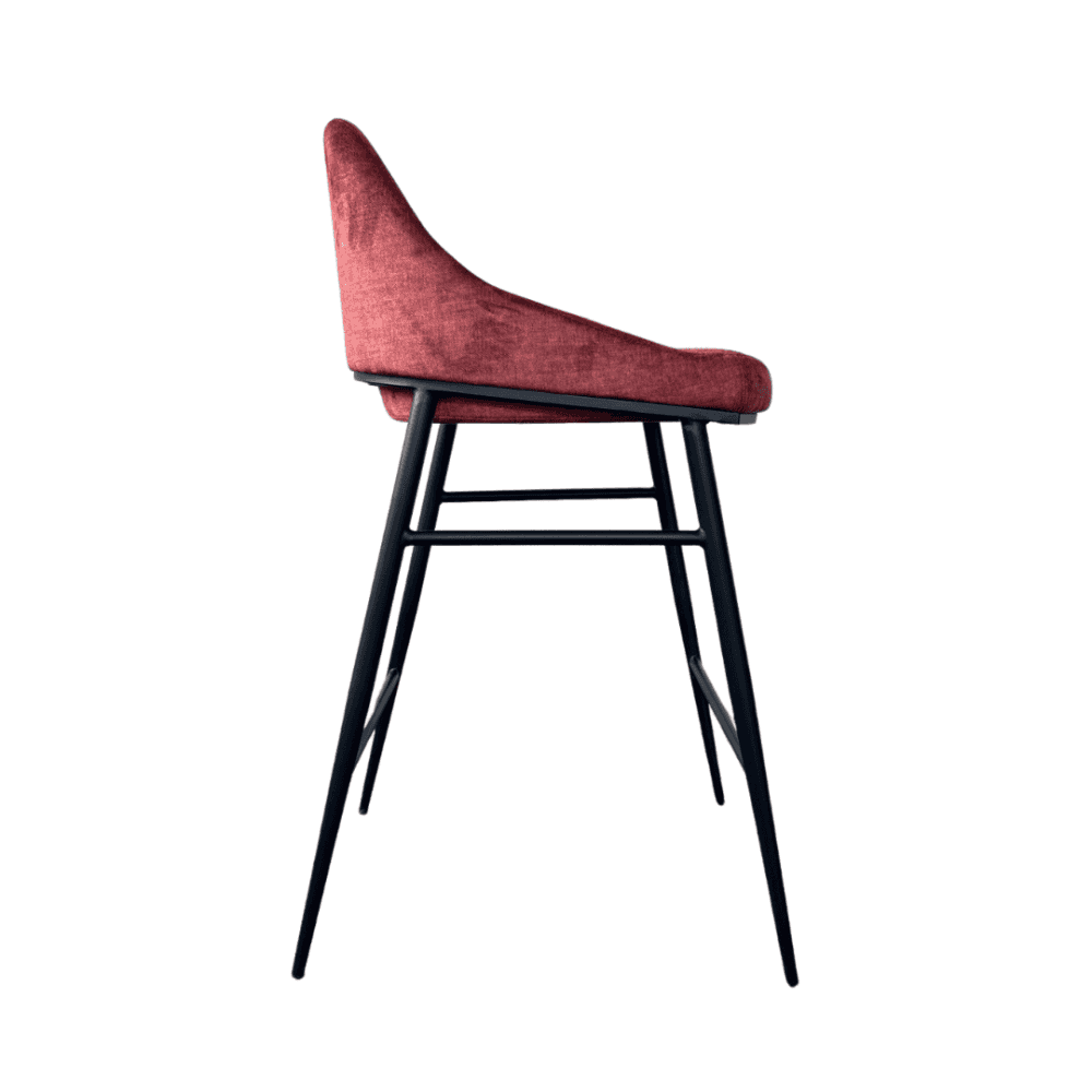 Vai Bella Velour Coral Barstool by Tommy Franks