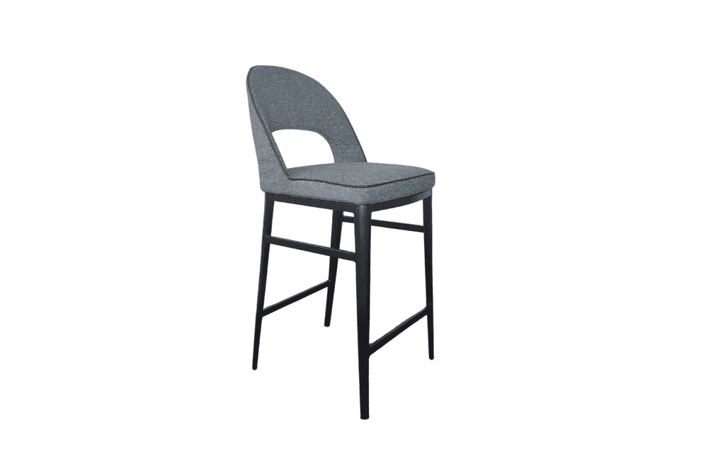 Verna Enzimi Dark Grey and Dark Bronze Bar Stool by Tommy Franks