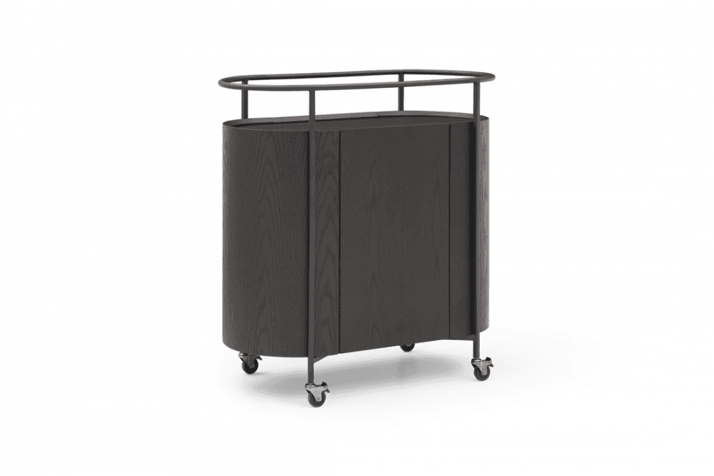 Capri Black Bar Cart by Tommy Franks