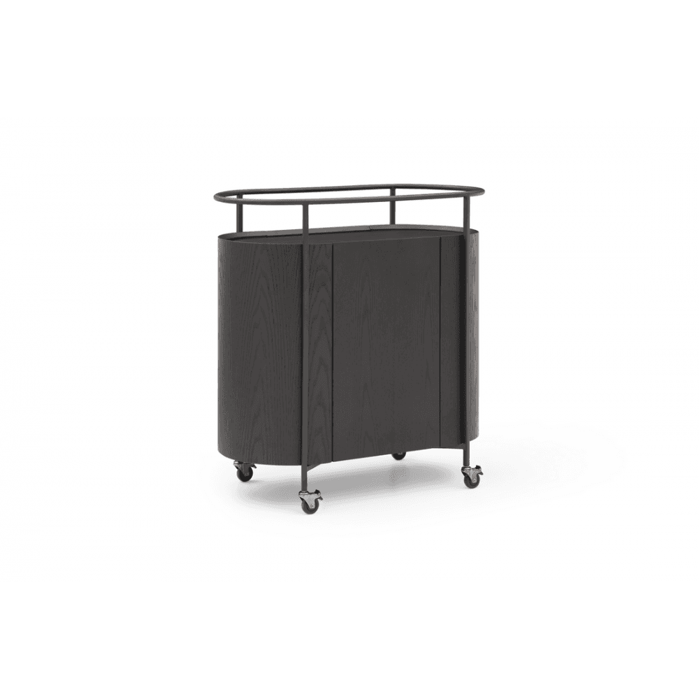 Capri Black Bar Cart by Tommy Franks