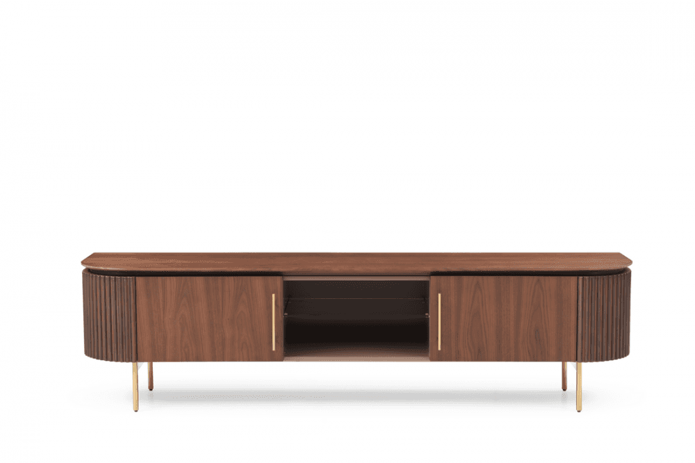 Lantine Walnut & Brass TV Unit by Tommy Franks
