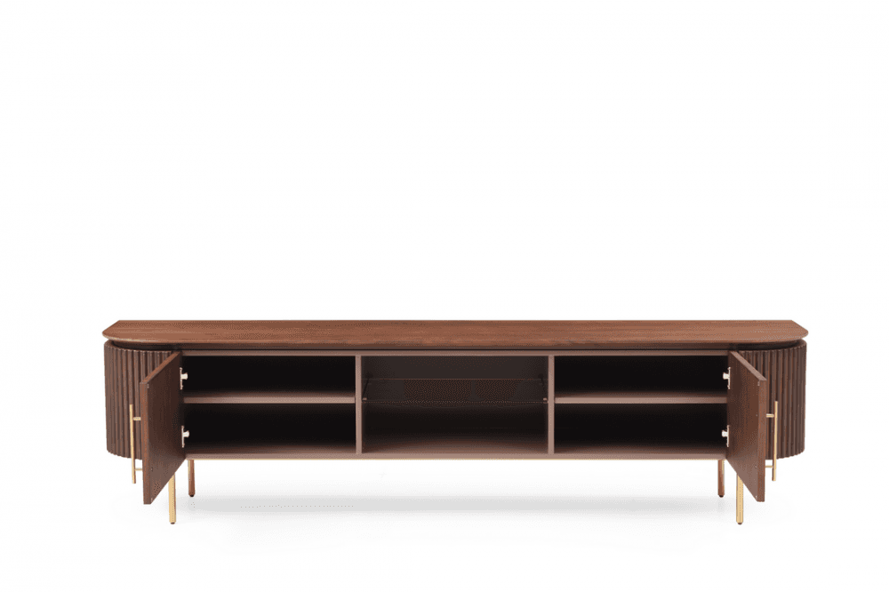 Lantine Walnut & Brass TV Unit by Tommy Franks