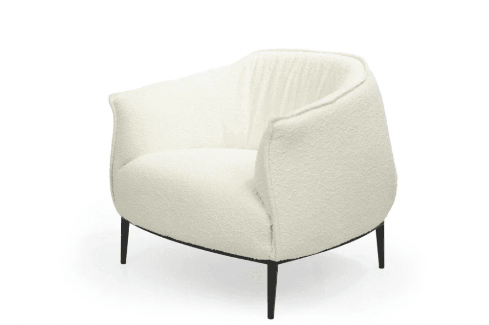 Tyrone Polar Bouclé Lounge Chair by Tommy Franks
