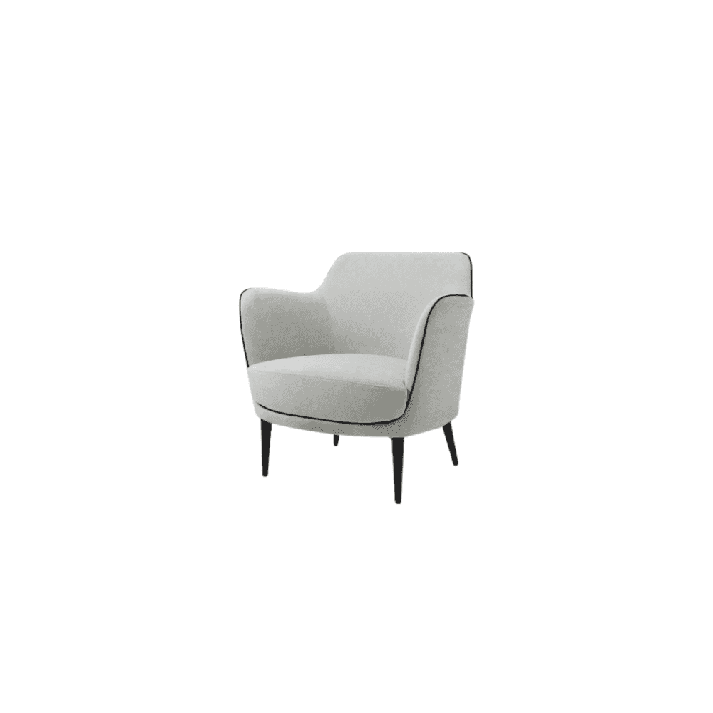 Berg Enzimi Cream Fabric Lounge Chair by Tommy Franks