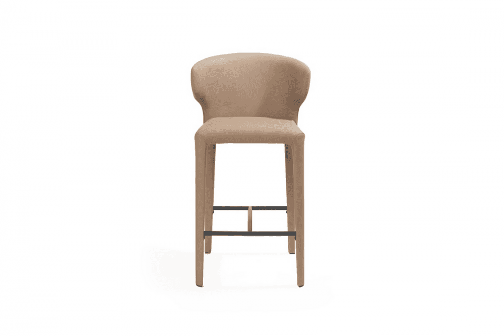 Vela Vintage Eco Pelle Cognac Counter Bar Stool by Tommy Franks