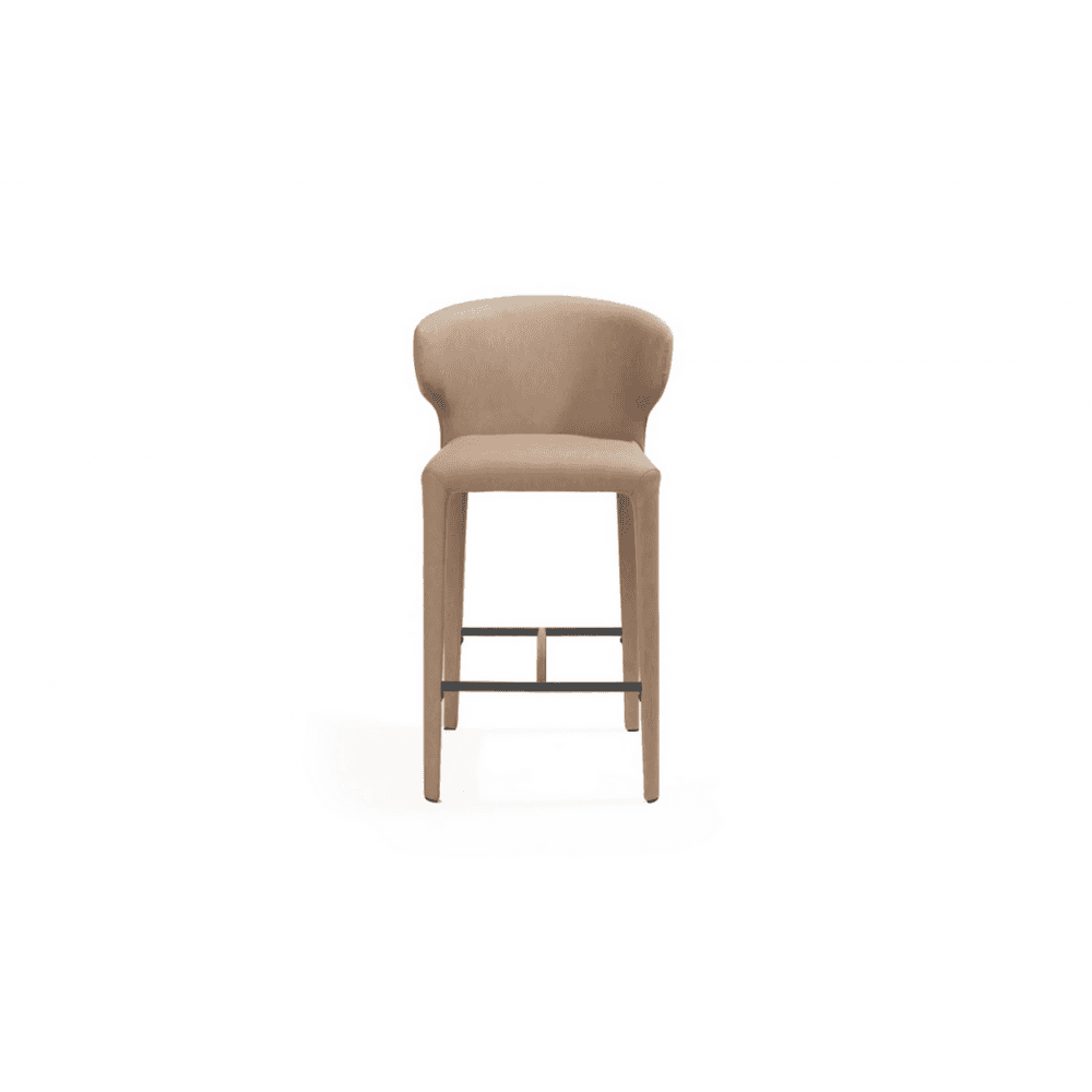 Vela Vintage Eco Pelle Cognac Counter Bar Stool by Tommy Franks