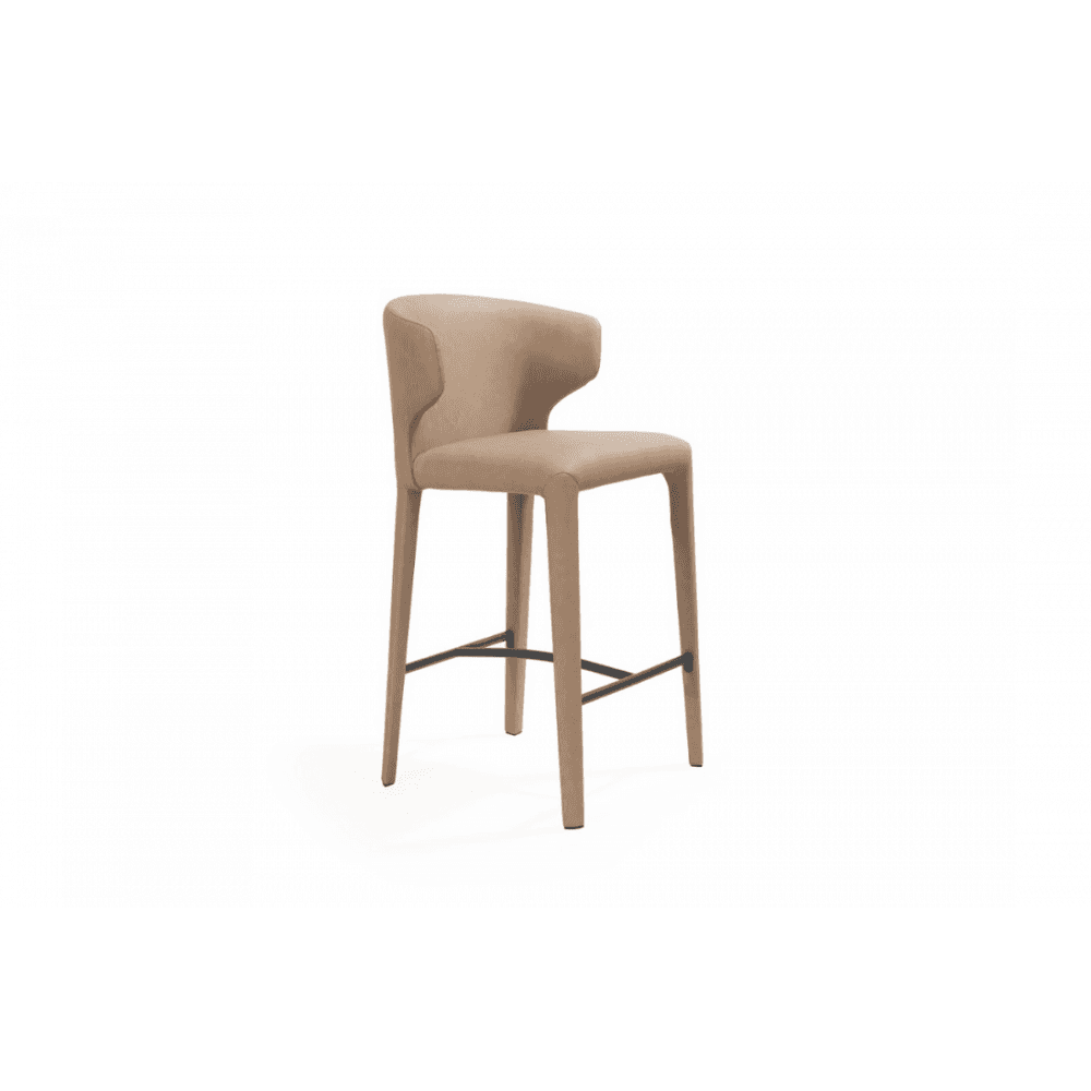Vela Vintage Eco Pelle Cognac Counter Bar Stool by Tommy Franks