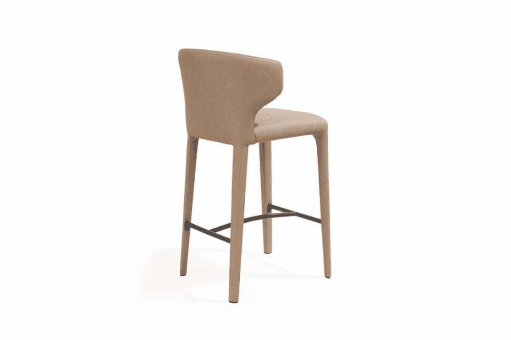 Vela Vintage Eco Pelle Cognac Counter Bar Stool by Tommy Franks