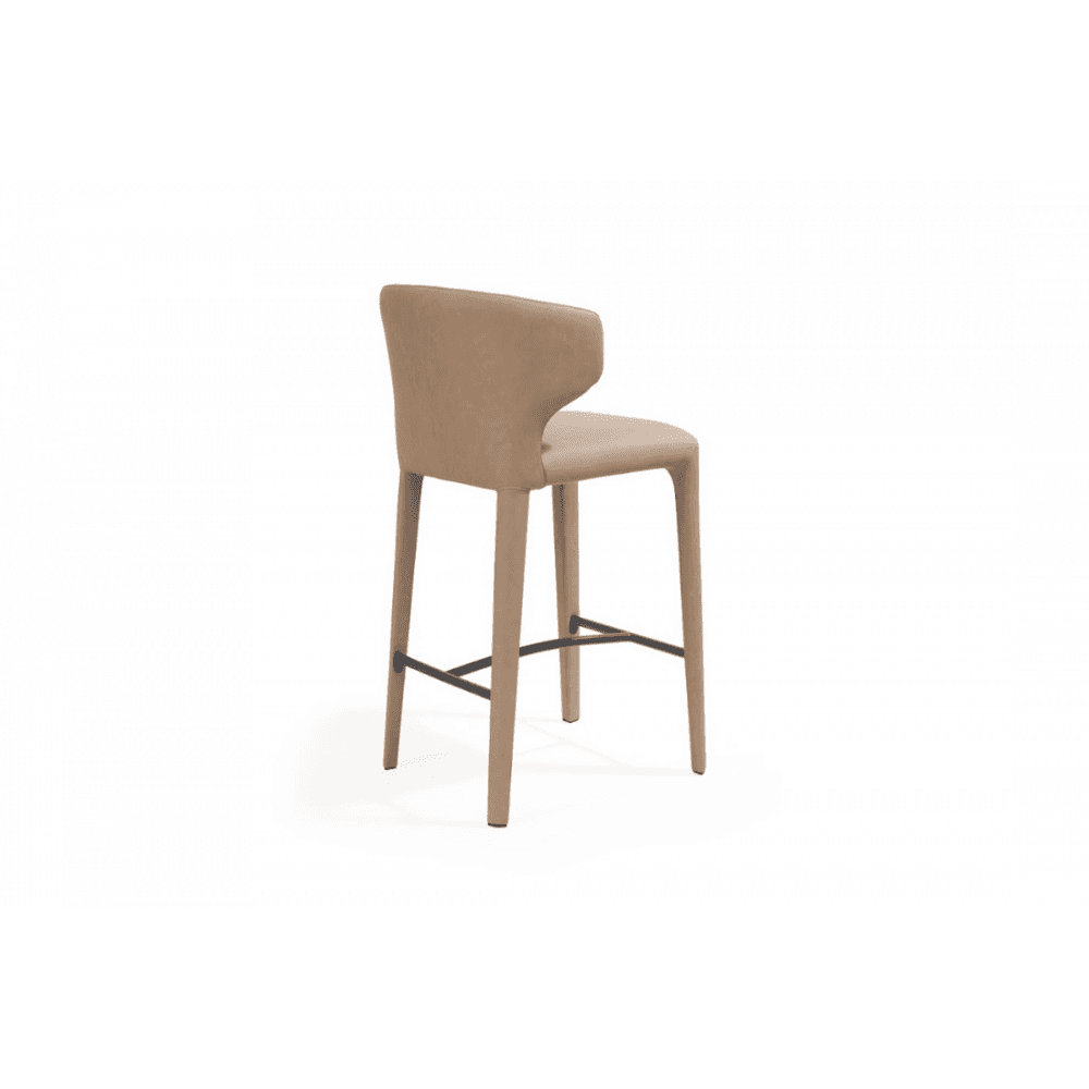 Vela Vintage Eco Pelle Cognac Counter Bar Stool by Tommy Franks