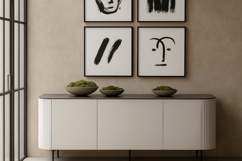 Lantine Matte Beige Sideboard by Tommy Franks