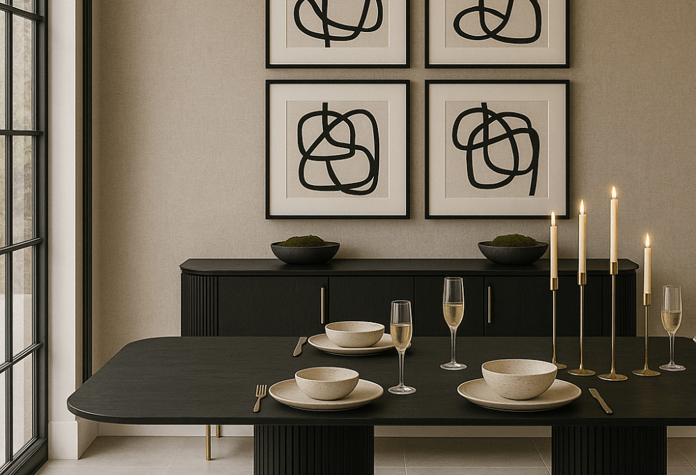 Lantine Black Oak & Brass Buffet by Tommy Franks