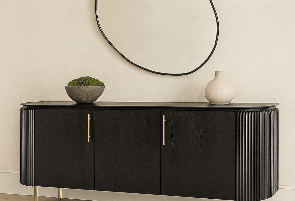 Lantine Black Oak & Brass Buffet by Tommy Franks