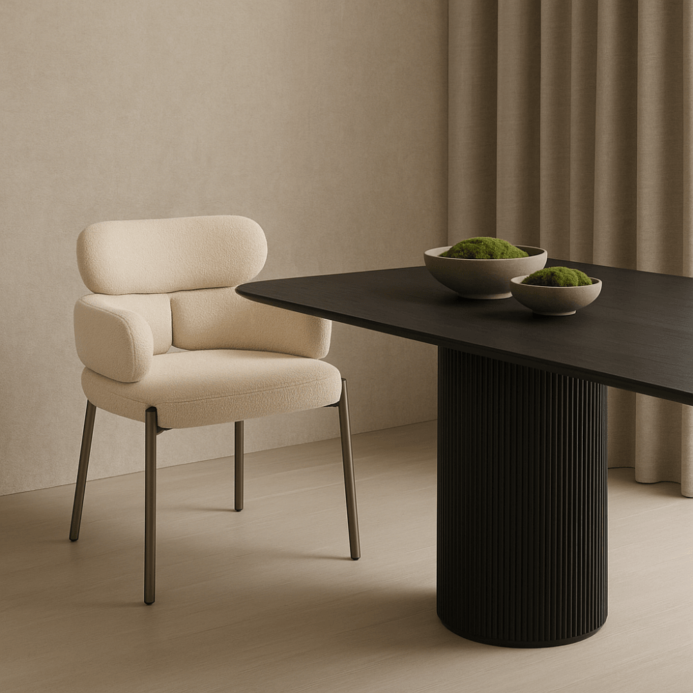Dream Taupe Bouclé Dining Chair by Tommy Franks