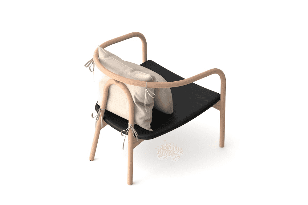 Ikigae Solid Oak Lounge Chair by Tommy Franks