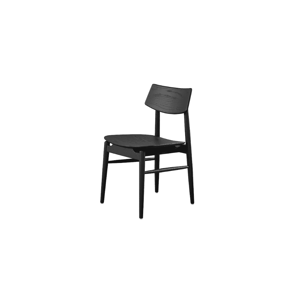 Mono Matte Black Solid Oak Dining Chair by Tommy Franks