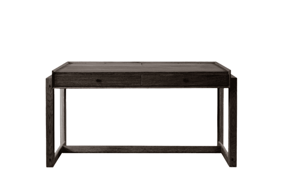 Offset Black Solid Oak Desk by Tommy Franks