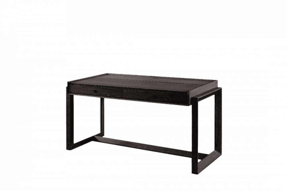 Offset Black Solid Oak Desk by Tommy Franks