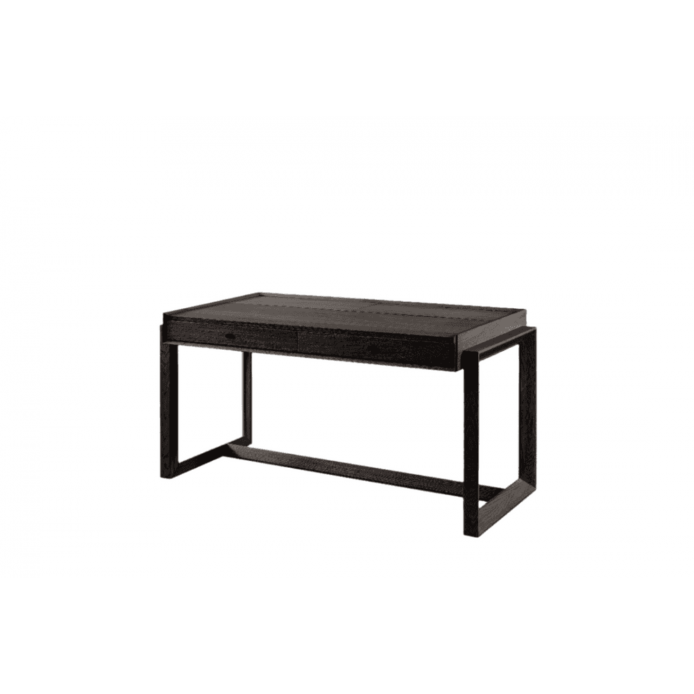 Offset Black Solid Oak Desk by Tommy Franks