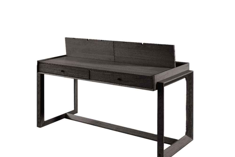 Offset Black Solid Oak Desk by Tommy Franks