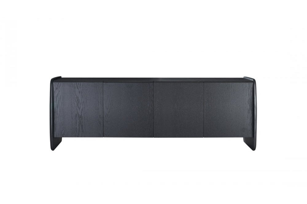 Underline 4 Door Black Oak Sideboard Buffet by Tommy Franks