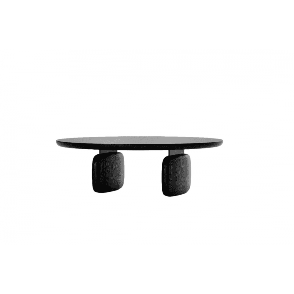Underline Round Coffee Table Black Oak by Tommy Franks