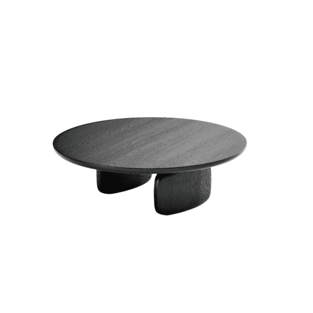 Underline Round Coffee Table Black Oak by Tommy Franks