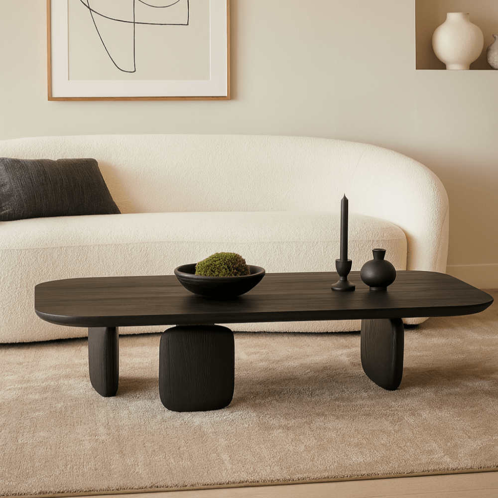 Underline Coffee Table Black Oak Oval by Tommy Franks