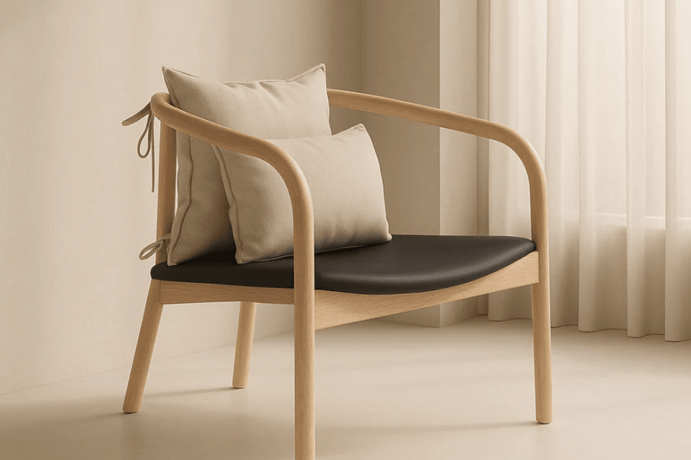 Ikigae Solid Oak Lounge Chair by Tommy Franks
