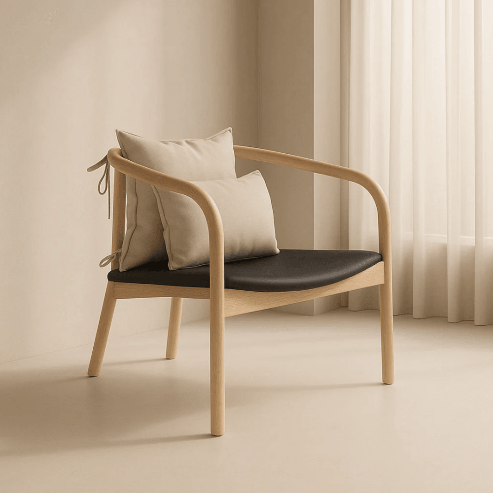 Ikigae Solid Oak Lounge Chair by Tommy Franks