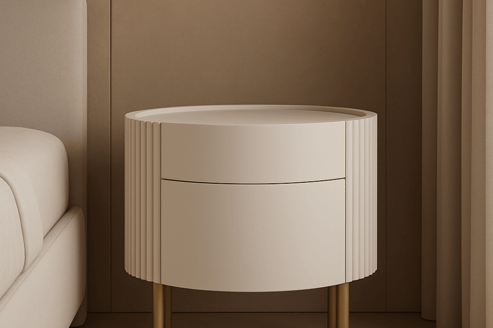 Lantine Beige Bedside Table by Tommy Franks