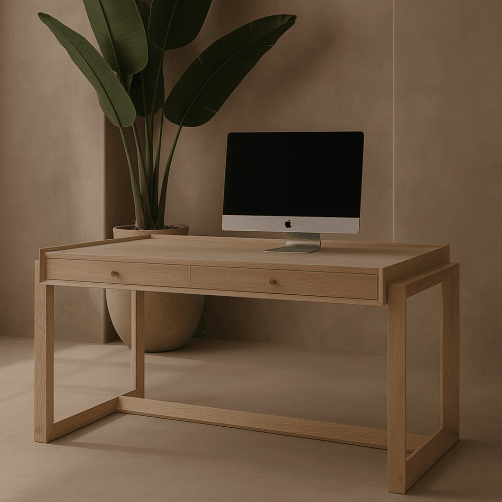 Offset Solid Oak Desk by Tommy Franks