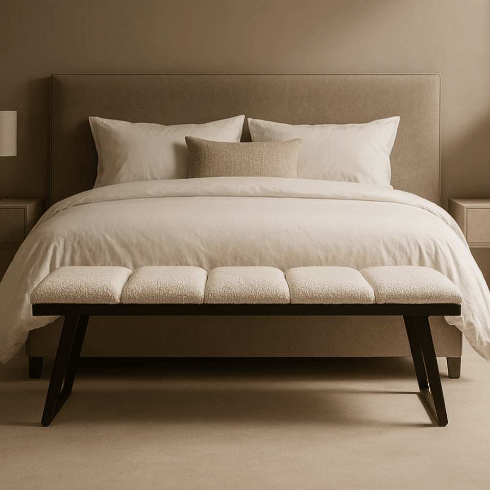 Ponce Chex Polar Bouclé Bench by Tommy Franks