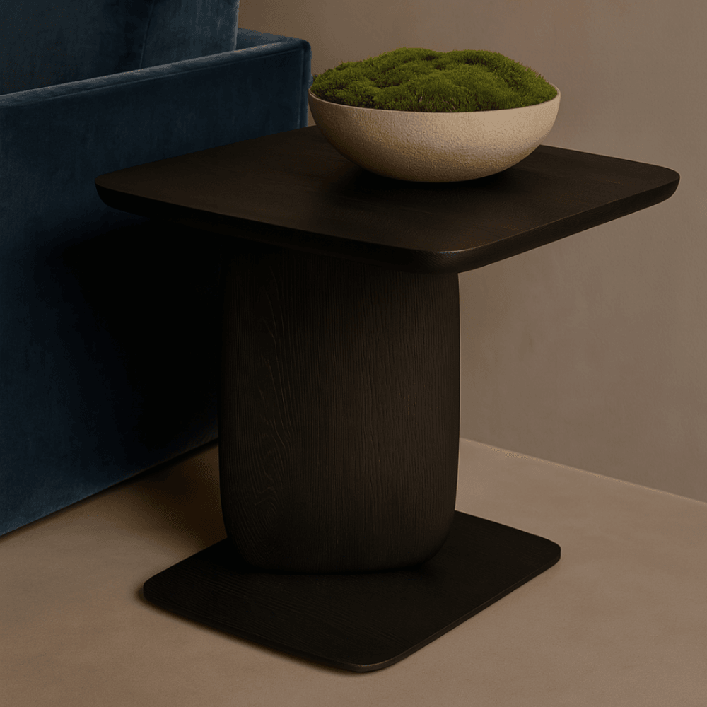 Underline Black Oak Side Table by Tommy Franks