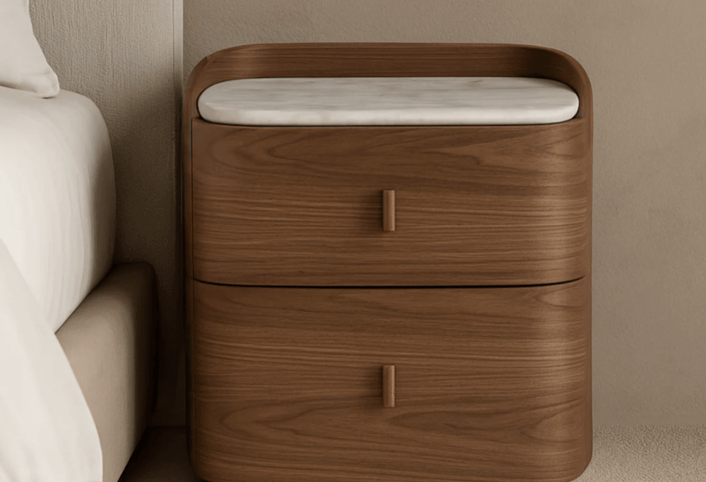 Vertu Walnut Bedside Table by Tommy Franks