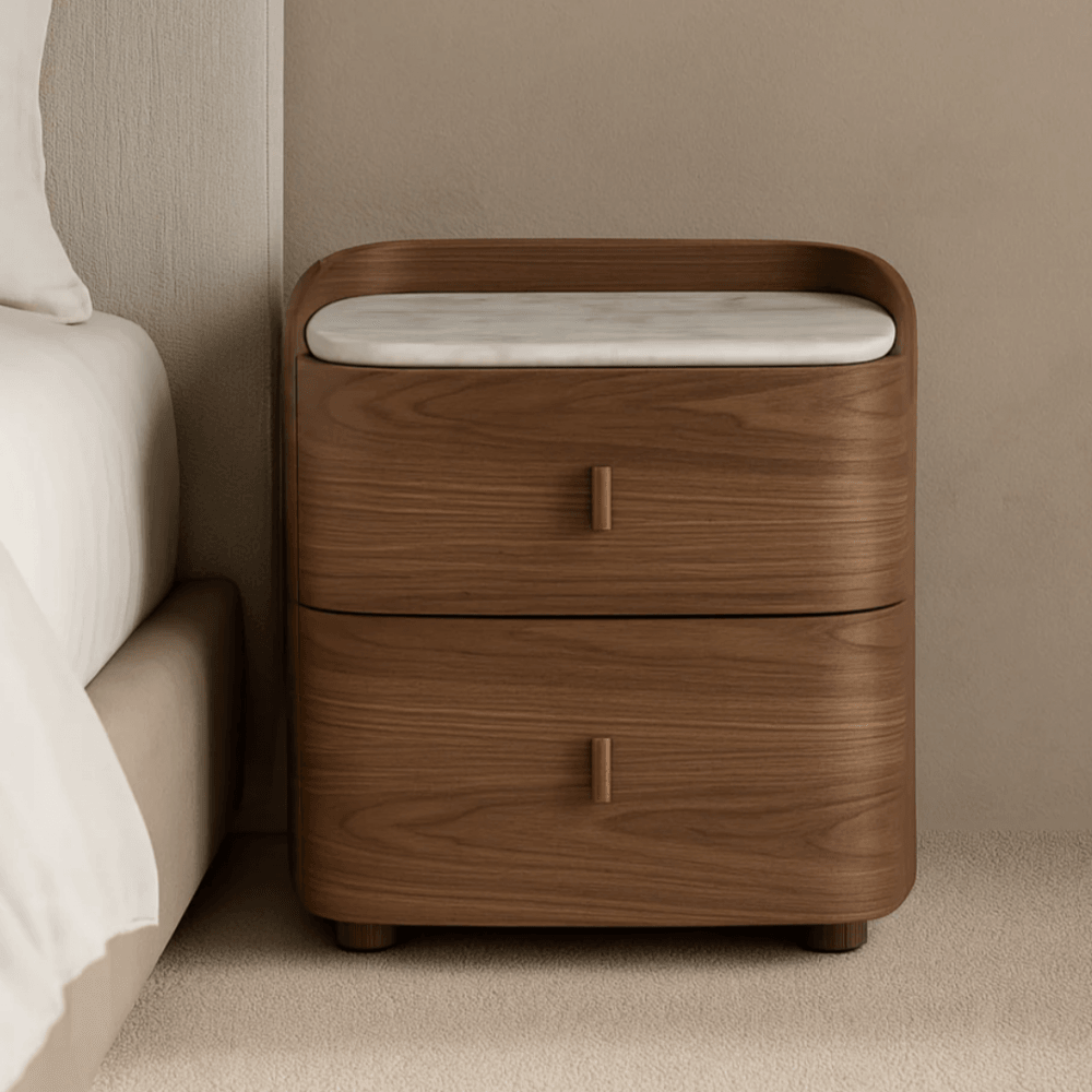 Vertu Walnut Bedside Table by Tommy Franks