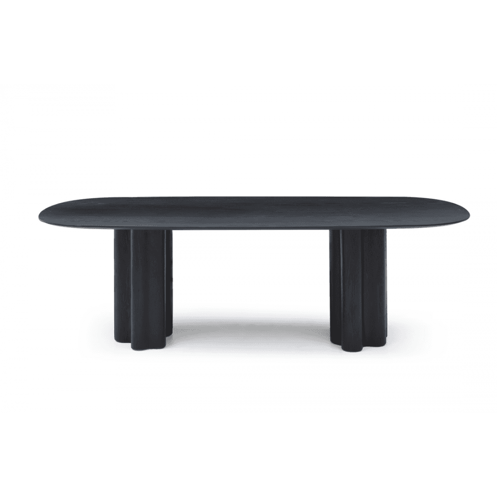 Moon Dining Table Black Oak Wood by Tommy Franks
