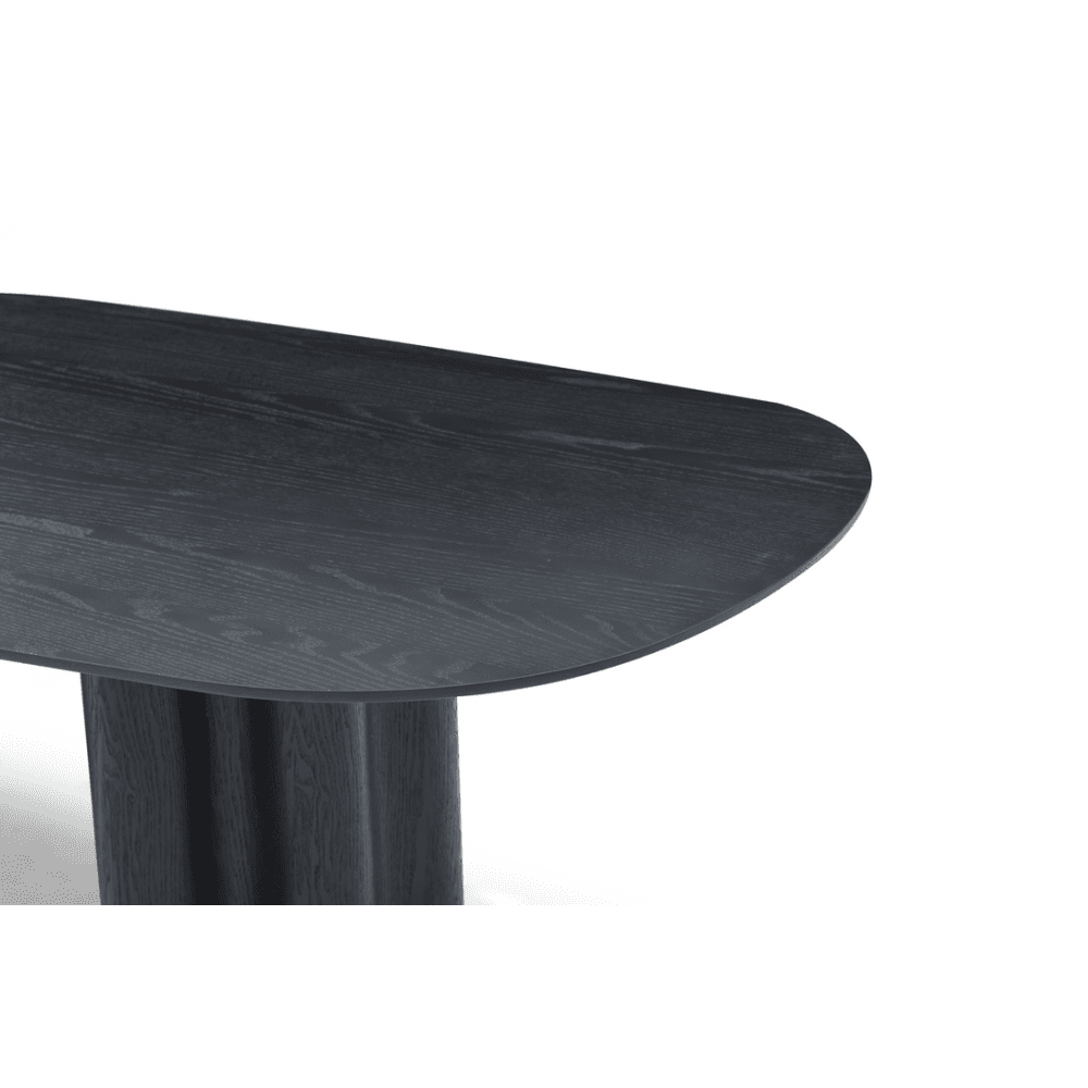 Moon Dining Table Black Oak Wood by Tommy Franks