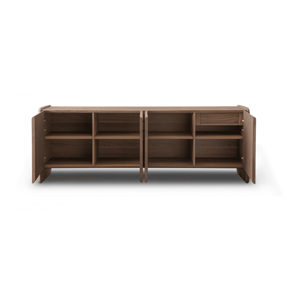 Underline Sideboard Light Walnut Wood 4 Door by Tommy Franks